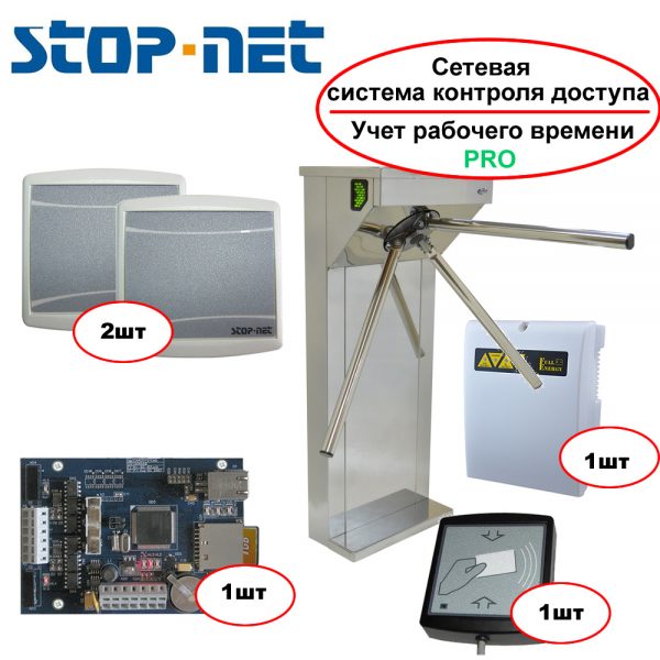 Система контроля доступа Stop-Net 4.0 (с учетом рабочего времени) - управление турникетом ФОРМА Классик-Элегант