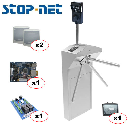 Система контроля доступа Stop-Net 4.0 c алкотестером и турникетом ZkTeco TS1000 Pro (учет рабочего времени)