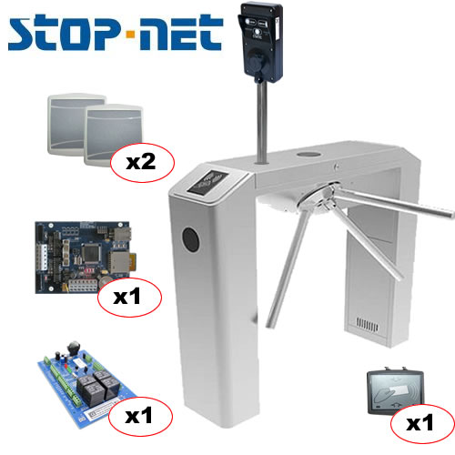 Система контролю доступу Stop-Net 4.0 з алкотестером і турнікетом ZkTeco TS2000 Pro (облік робочого часу)